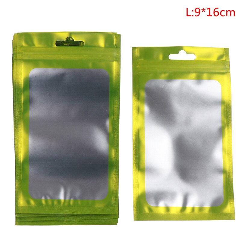 20Pcs/Pack Matte Zip lock Plastic Bag Aluminum Foil Hologram Food Pouch Small Water Proof Zipper Reclosable Pouches 3 Size: GNL
