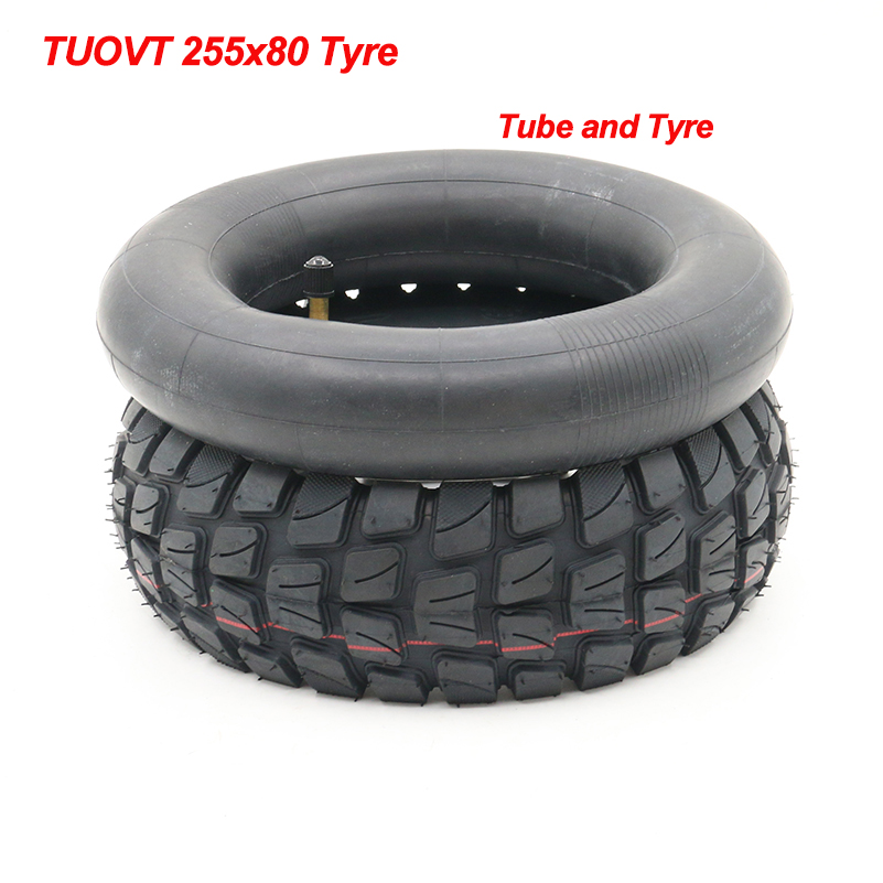 255x80 Electric Scooter Off-road Tire 10x3.0 Thickened Widened Inner Outer Tyres 80/65-6 for Speed Grace 10 Zero 10x KuGoo M4: C tube and tyre