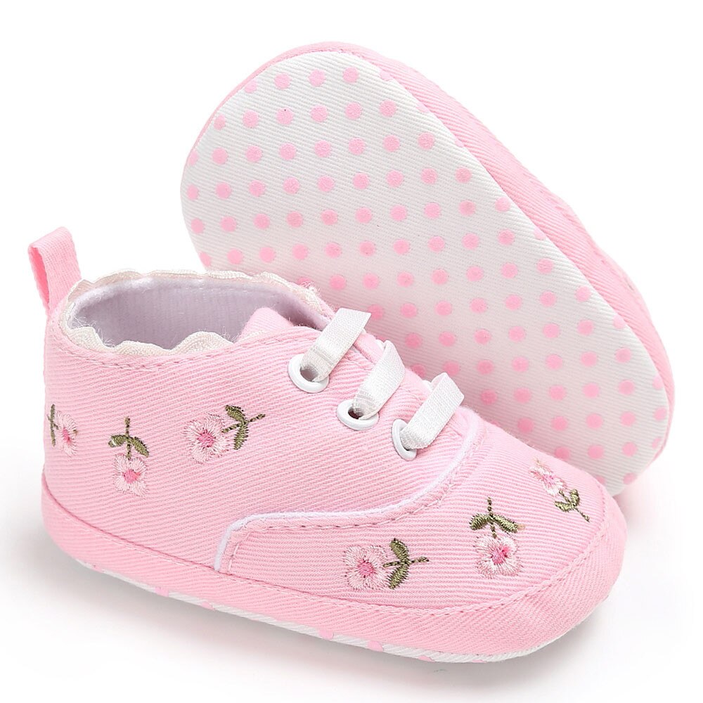 Baby Girl Shoes White Lace Floral Embroidered Soft... – Grandado