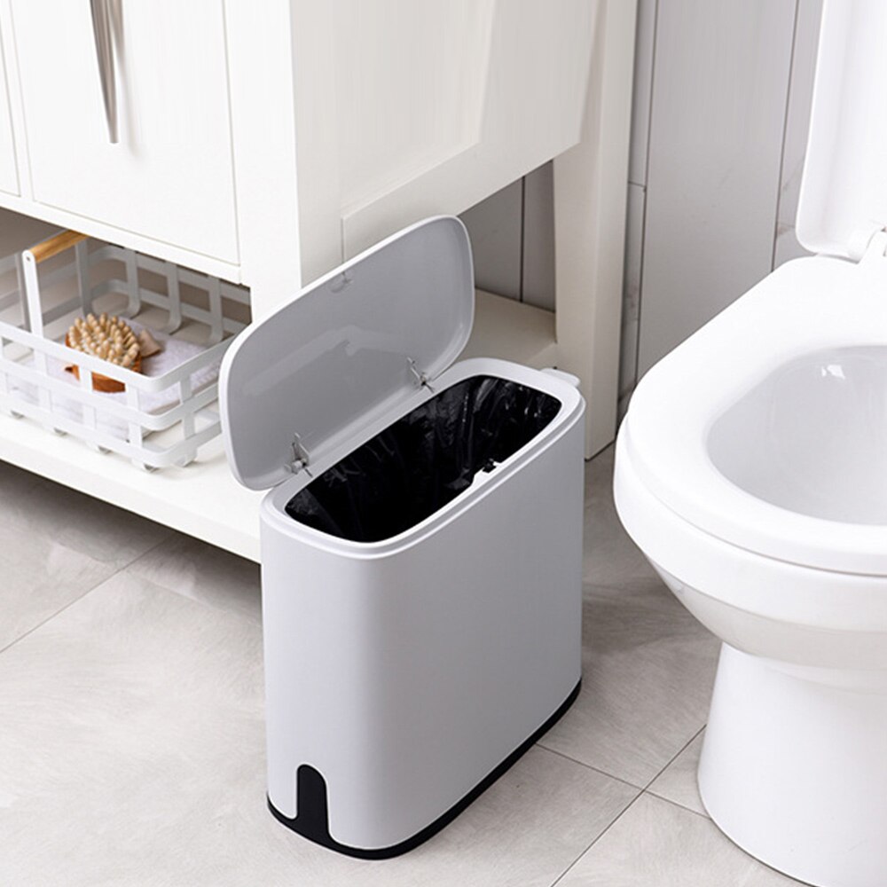 Multifunction 11L Plastic Narrow Type Trash Can Toilet Waste Bin Dustbin Trash bin Basket Garbage Bucket Bathroom Cleaning Tool