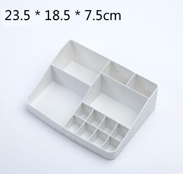 1 stk simpel stil makeup organizer opbevaringsboks plast kosmetik diverse opbevaringsholder til hus opbevaring kontor bord: Grå - lille