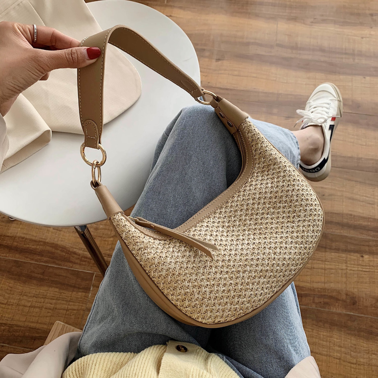 Casual Selvaggio Piccolo Borse di Paglia Per Le Donne di Estate Borsa Con Tracolla Della Signora Borse di Viaggio E Borse di Spalla Femminile Messenger Bag sac