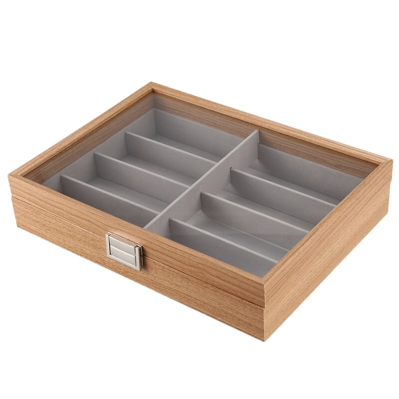 Display Case - 8 Slots - Imitation Leather - Organizer Collector - Black