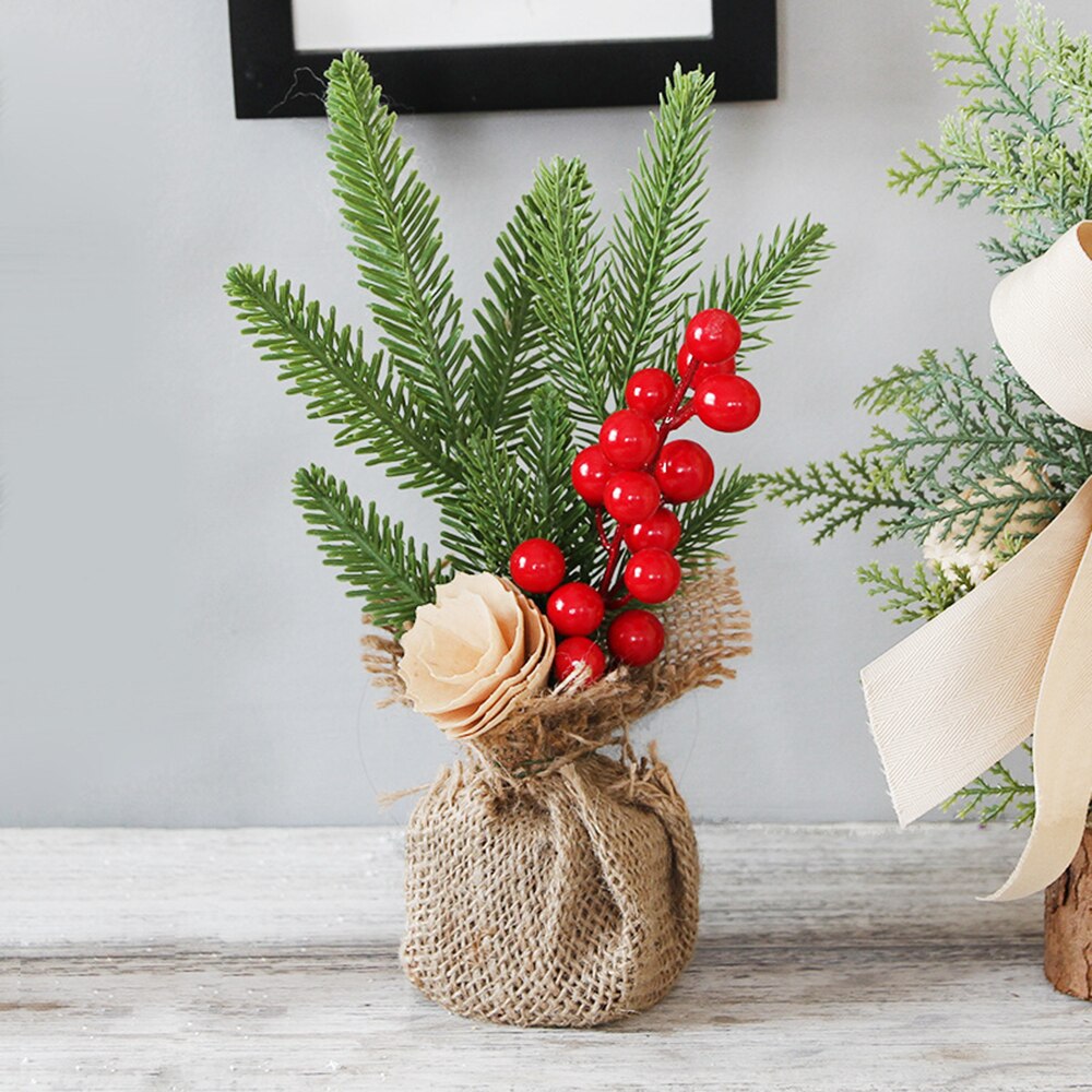 Pine Needle Bonsai with Pot Artificial Plant/Flowers Wedding/Christmas Balcony Bonsai Winter Home Decor Supplies