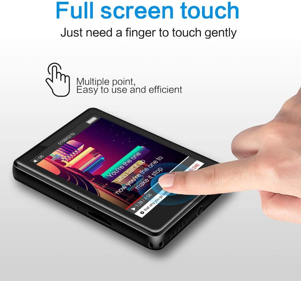 MP4 Player 32GB with Bluetooth 5.1 Touch Screen 2.8 inch Portable MP4 Player with Speaker, FM Radio, Recorder MP4 Video Player