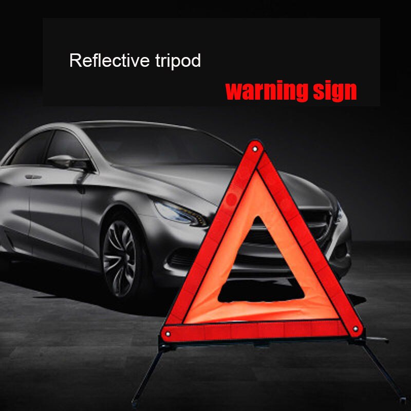Car Triangle Reflective Tripod Emergency Breakdown Warning Reflective Sticker Safety Hazard Foldable Stop Sign Car Accessories