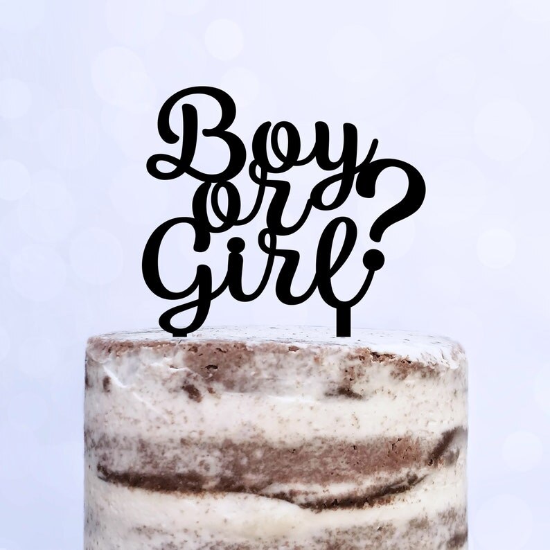Boy Or Girl Gender Reveal Cake Topper Wood /Acrylic Cake Topper Birthday Party Decoration Cake Decorating Gender Reveal