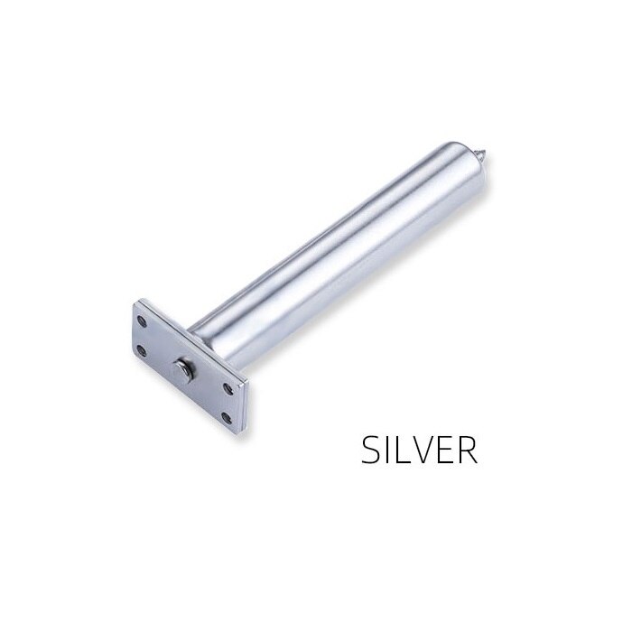 Chiudiporta in legno a barilotto da incasso invisibile ad azione caricata a molla: argento
