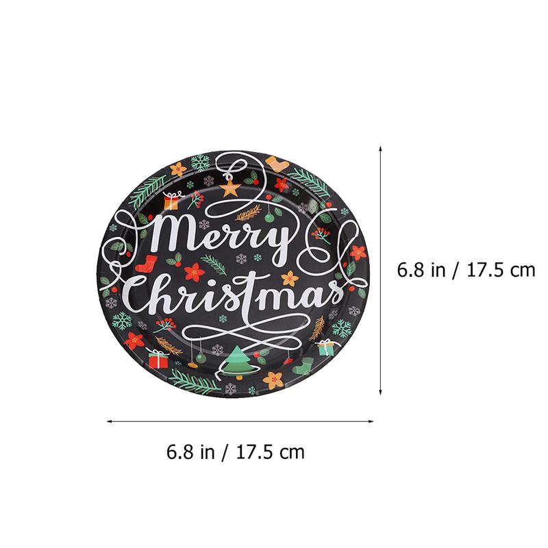 30pcs Disposable Food Plates Paper Meal Plate Fruit Dish for Christmas Party