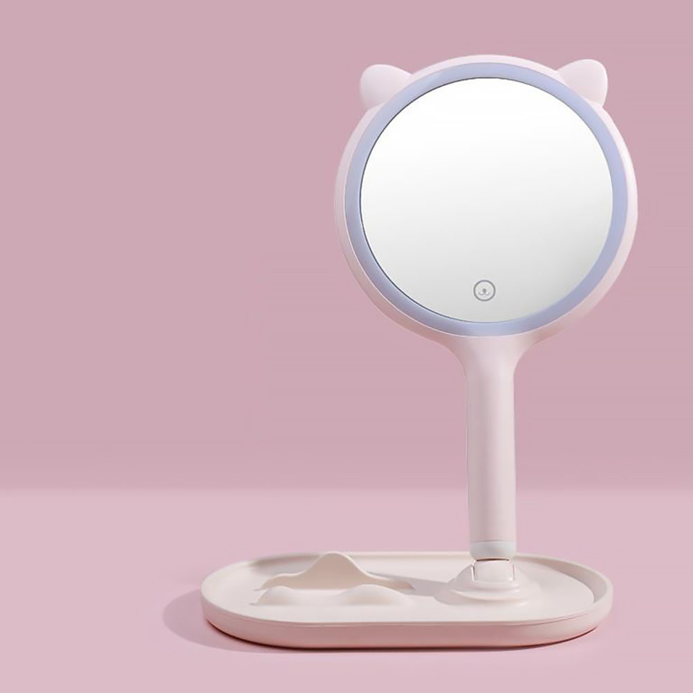 LED Lighting Mirror Desk Makeup Mirror Home Use Girl Cosmetic Light Adorn