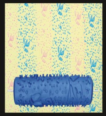 Pintura 3D para decoración de pared, rodillo de goma de 5 pulgadas, cabezal de cepillo sin herramientas de pintura, papel tapiz, máquina de pintura para habitación del hogar: 19