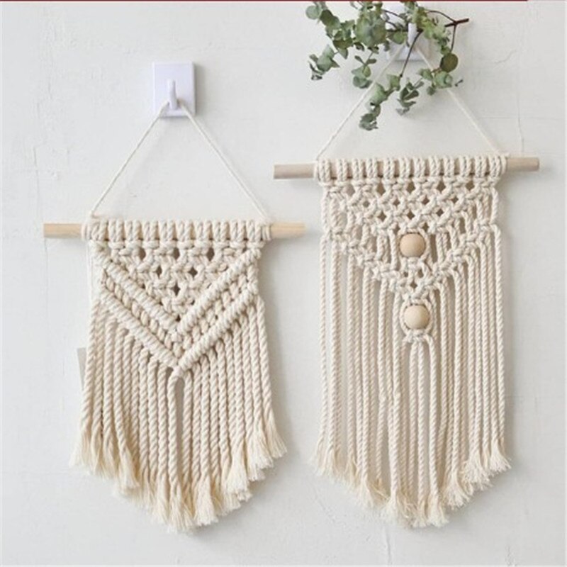 Macrame Wall Hanging Tapestry Handmade Cotton Woven Nordic Backdrop Boho Kids Room Home Decoration Wedding Photo Props