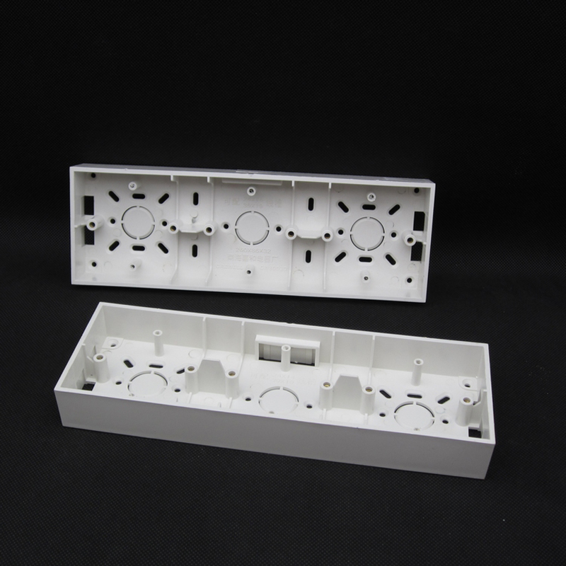 2pcs 3-Gang 86 Type Wall Mounted Switch Box Universal Switch Socket Bottom Box Mounted Wire Box 260*86*32mm