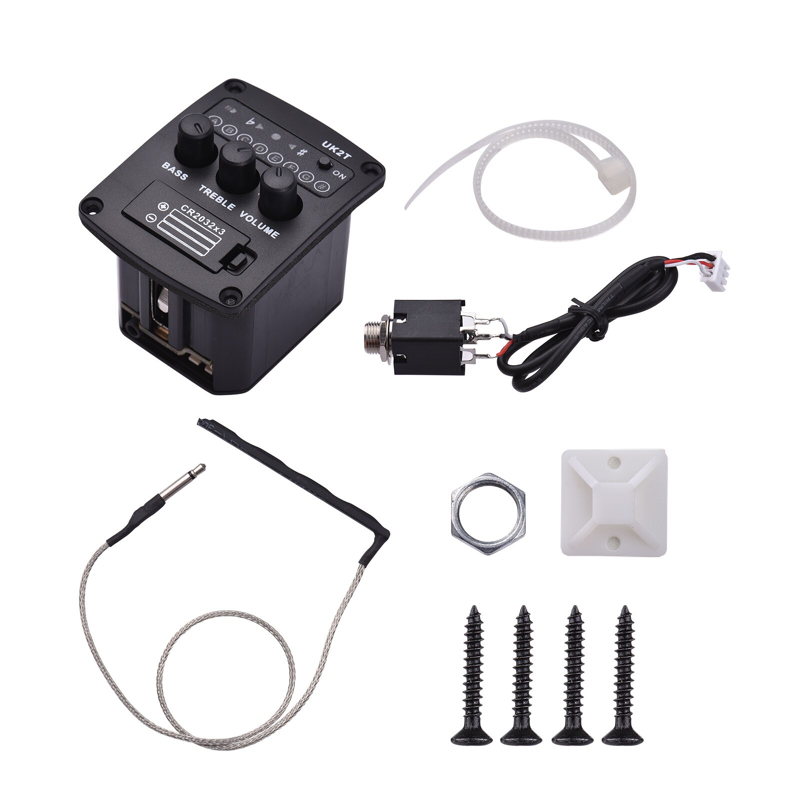 Muslady – amplificateur préampli 3 bandes pour Ukulele Peizo, système de réglage de l&#39;égaliseur EQ