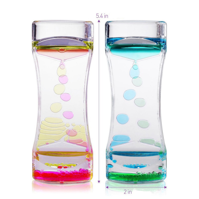 Sablier flottant à huile liquide, 1 pièce, Double couleur, minuteur de mouvement visuel, verre acrylique, horloge de sable, décoration de la maison, ornement de bureau