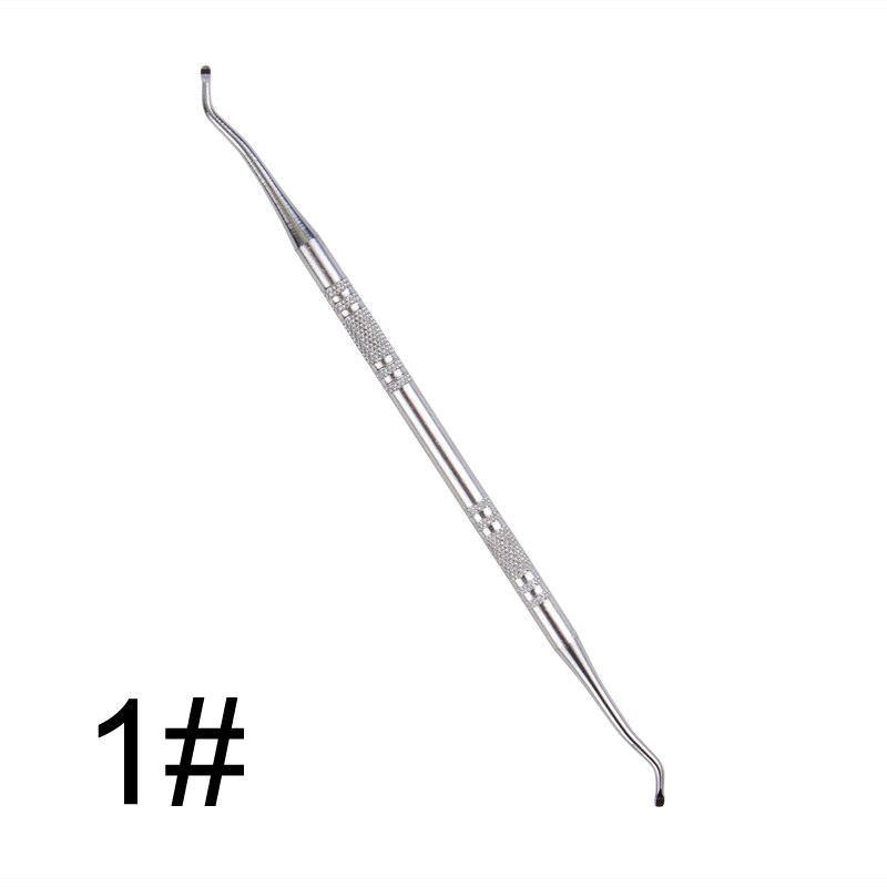 Empujador de cutículas de acero inoxidable de doble punta, removedor de empuje de piel muerta para pedicura, manicura, herramienta de cuidado de uñas, 1 pieza: 01