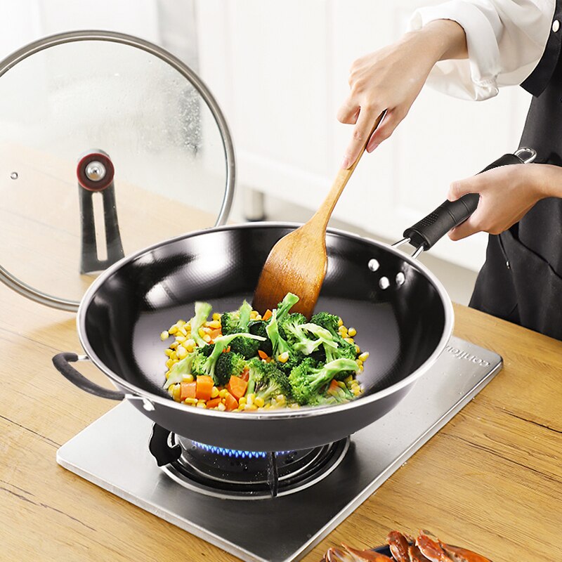 Kitchen Iron Cookeware Chinese Woks Traditionl Handmade Wok Non-coating Cooking Pot Enamel wok Pot Enamel wok Skillet