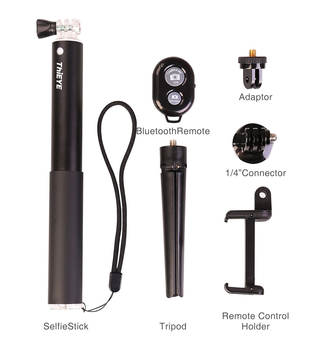 Bluetooth 34- tommers actionkamera selfie-pinne mini-stativ utvidbart monopod til gopro eken akason alle handling-kamera og smarttelefon