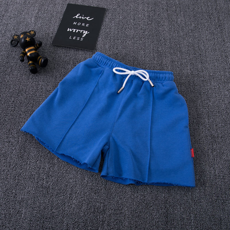 Enfant en bas âge enfants garçons Shorts bébé fille vêtements coton couleur unie pantalon pour adolescent école garçons été Shorts: Bleu / 6
