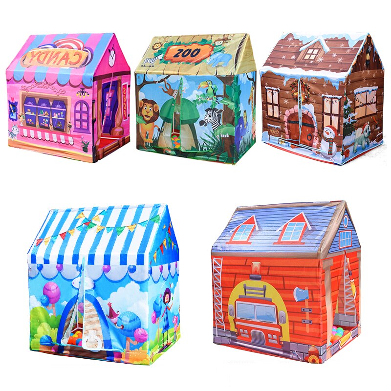 Casa de tienda portátil de dulces de Navidad, habitación pequeña de muñeca de circo, para niños, juguete para interior y exterior, tienda con forma de castillo, decoración