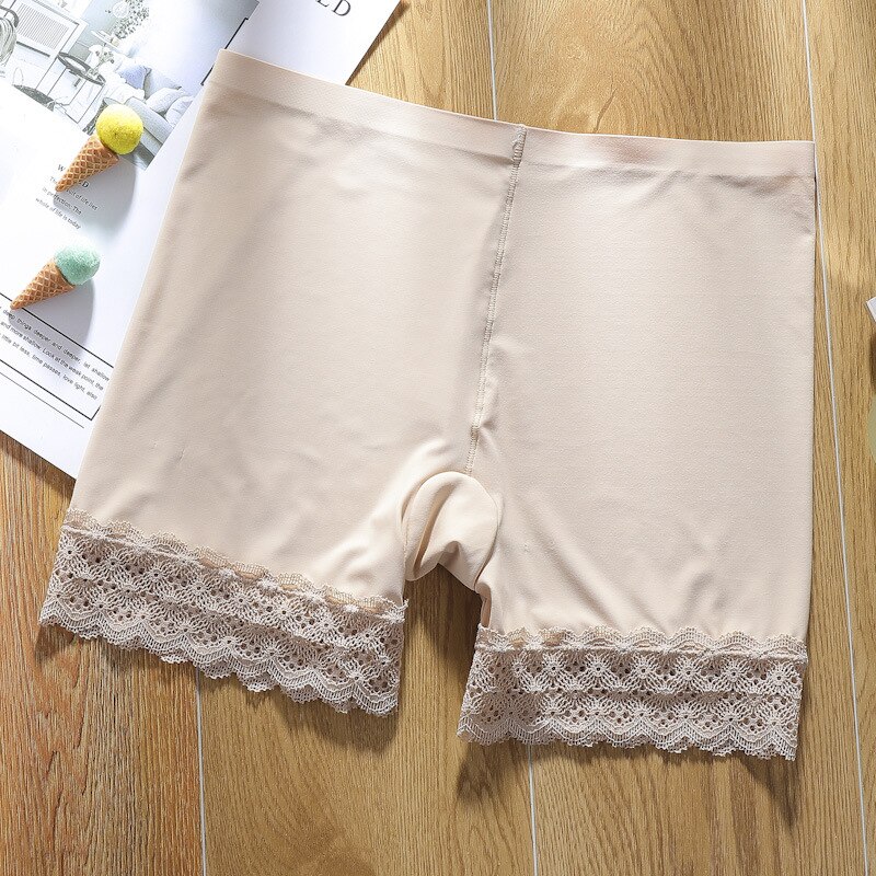 Linbaiway Women's Safety Shorts Summer Seamless Comfortable Breathable Soft Lace Safety Pants Shorts Female Lace Underwears: 03 / 42.5-57KG Weight