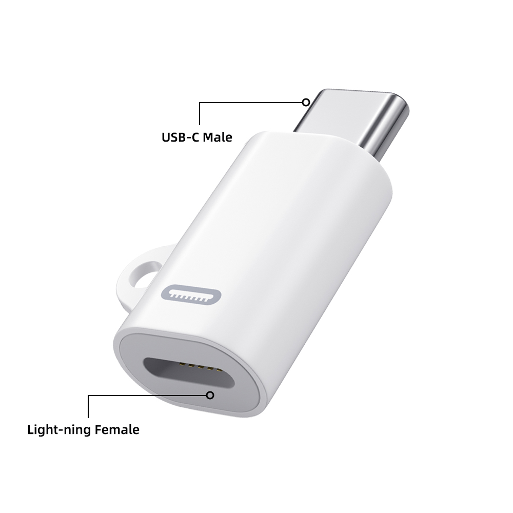OTG USB C To Lightning Adapter Lightning Female To Type C Male Connector Fast PD Charging Adapter Converter for iPhone 15 Promax: WHITE