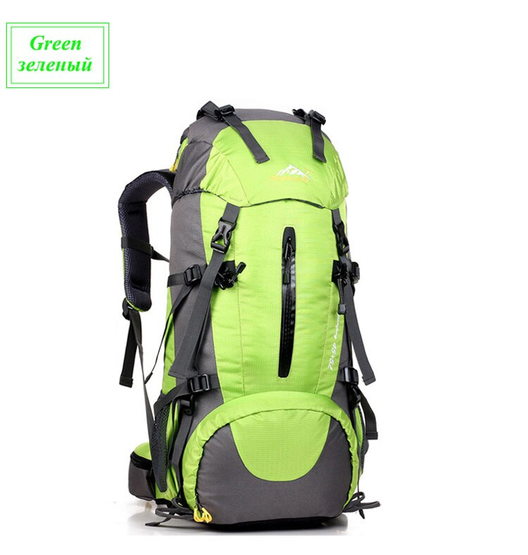 50L Large Capacity Outdoor Waterproof Trekking Climb Backpack Travel Hiking Mountaineering Rucksack Superlight Nylon Sports Bags: Green