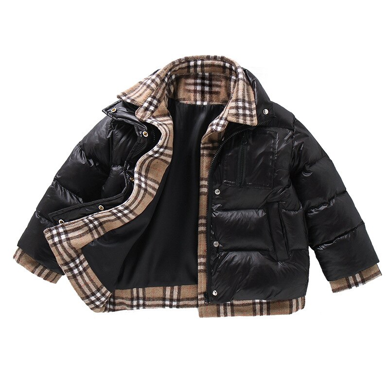 Winter Dikke Jas Meisjes Patchwork Parka Zwart Lange Mouwen Baby Meisje Kleding Winter Tiener Meisjes Jassen Kleding