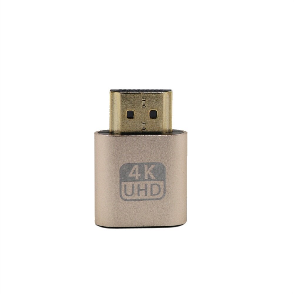 VGA Virtual Display Adapter HDMI-compatible 1.4 DDC EDID Dummy Plug Display Emulator Support Plug And Play Plug: Gold