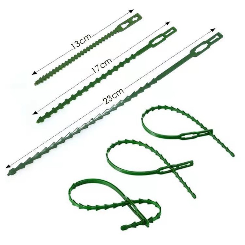 Abraçadeiras de plástico ajustáveis para plantas, reutilizáveis, para jardim, plantas, videira, árvores, arbustos, suporte, prendedor, anéis de envoltório
