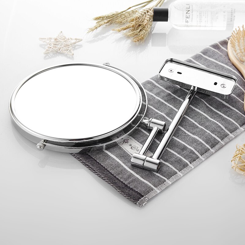 Bathroom Mirror Round Double Side Wall Makeup Mirror Stainless Steel Double Face Dressing Decorations Living Room Mirrors