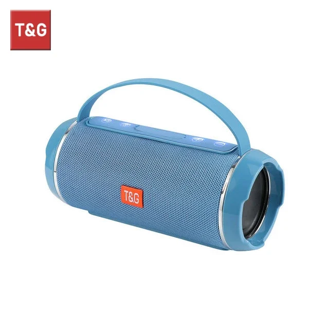 T&g  tg116c bluetooth højttalere trådløs kraftfuld bærbar højttalerboks udendørs højttaler subwoofer musikcenter boombox med radio: Blå