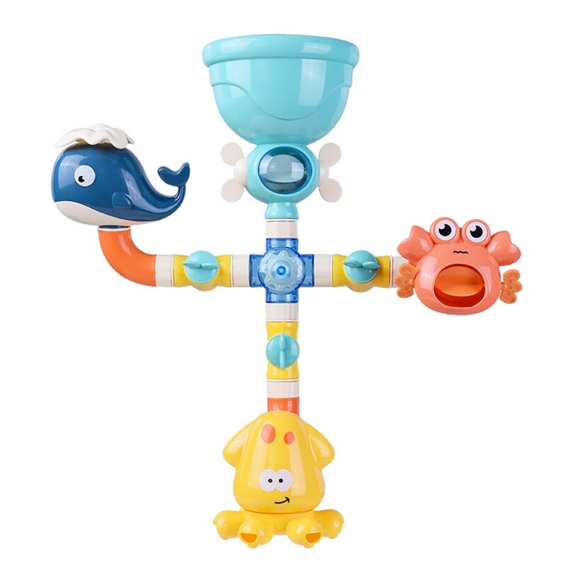 12.6x13.39&quot; Kids Bathroom Set Shower Toys Cute Bath Pipe Toys with Strong Cup Water Games Tool Water Toys for Kids