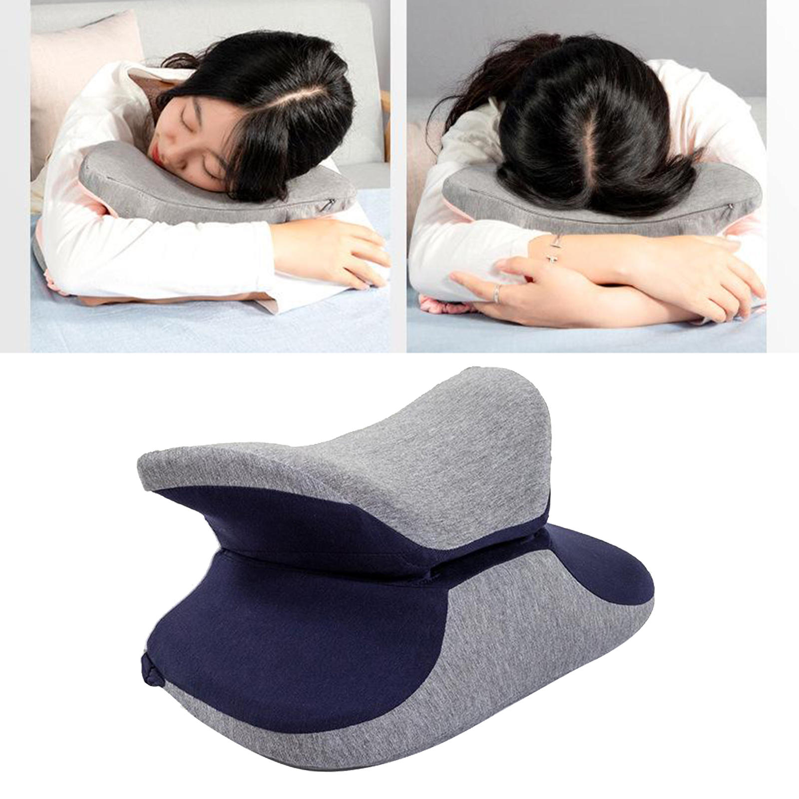 Travel Pillow Memory Foam Neck Pillow Support Pillow Portable Compact &amp; Lightweight Nap Pillow for Office Sleeping Rest Cushion