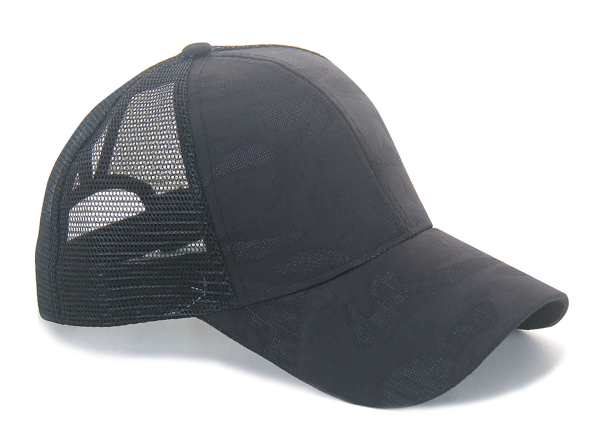 Mærke stil kvinder hestehale kasket rodet boller hestehue solid afslappet justerbar mesh baseball hat: Sort