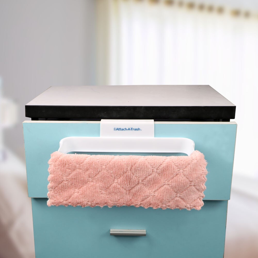 Cupboard Door Back Hanging Storage Racks Kitchen Accessories Garbage Bag Holder Trash Rack with Lid Kitchen Garbage Bag Holder