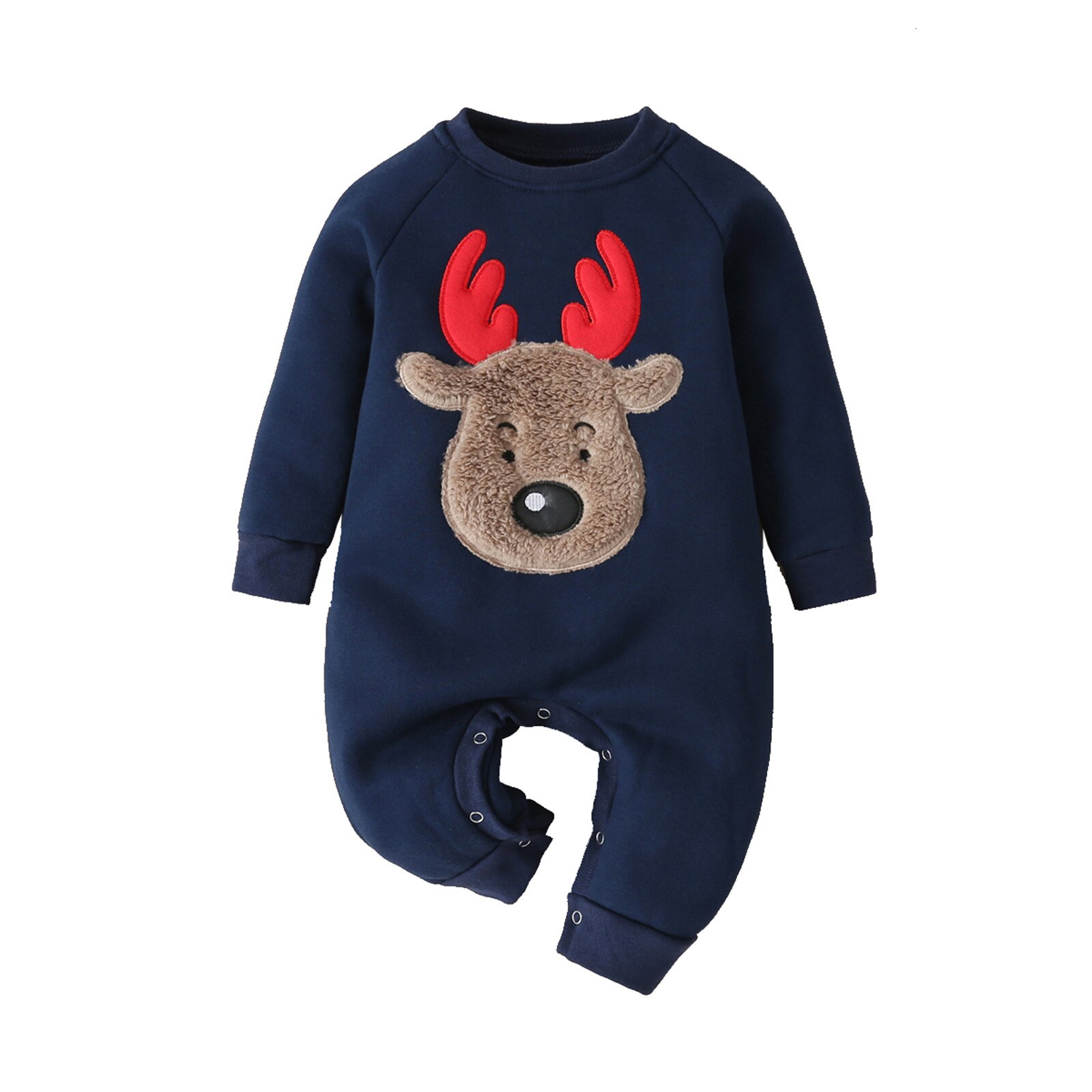 Baby Plaid Christmas Deer Romper