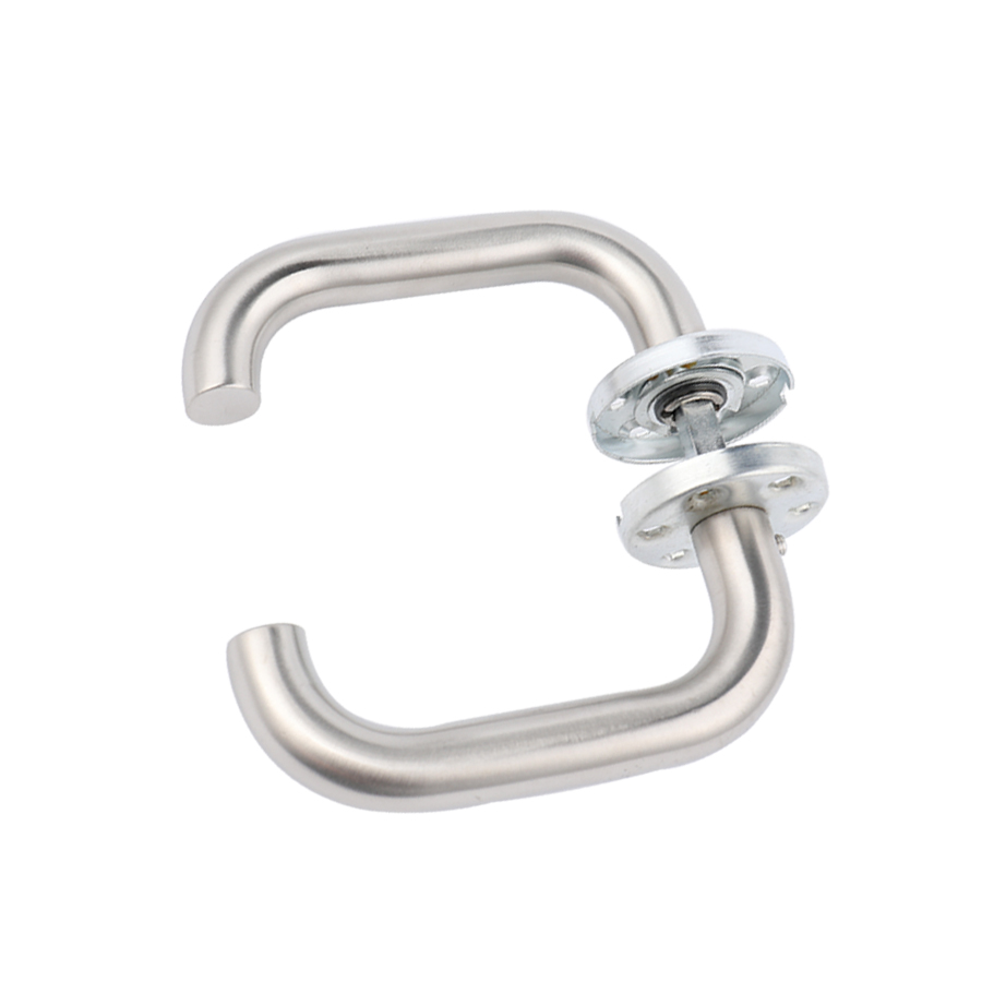 Deurgreepset Roestvrij staal interieur Thuis Deurkruk Slot Duurzame verstelbare klink Veiligheidsknop voor slaapkamer Badkamer: Beige