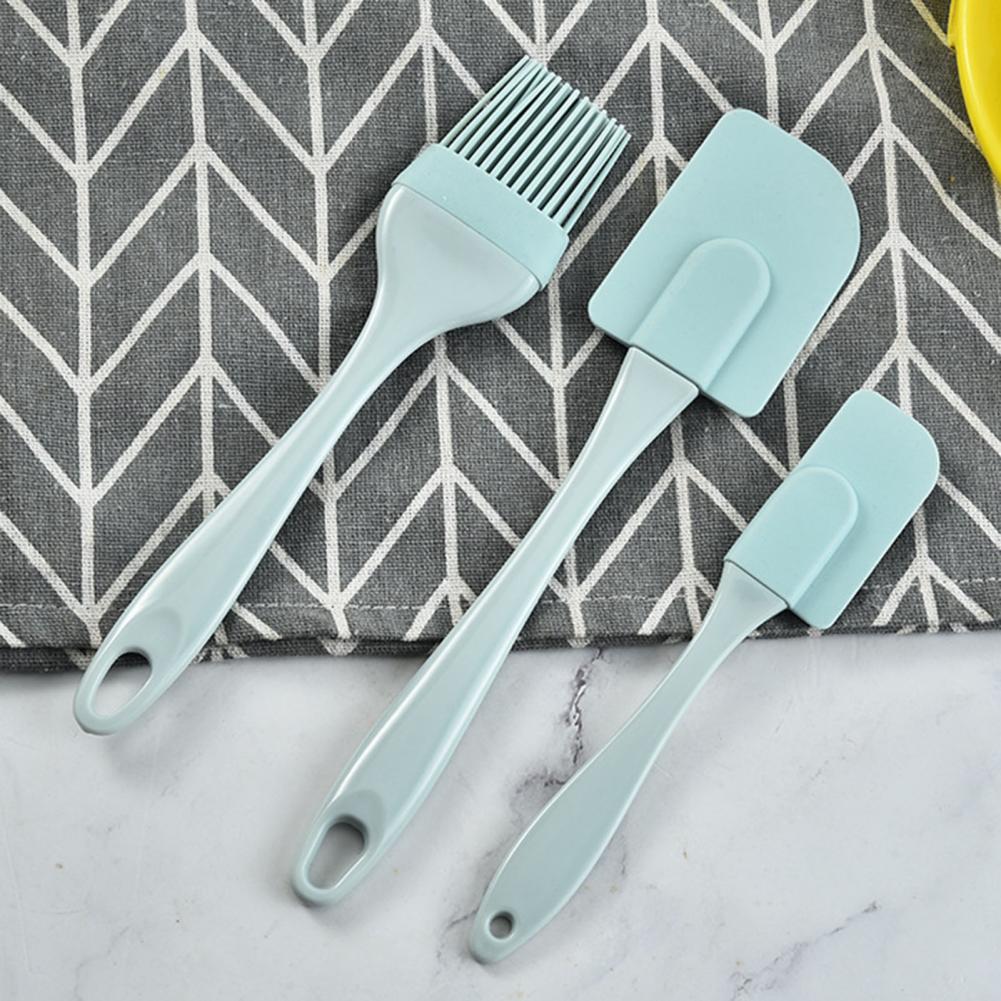 3Pcs/Set Kitchen Utensils Cooking Supplies Multi Purpose Blue/Pink Cake Spatula Baking Tools Silicone/PP Non-stick for Kitchen