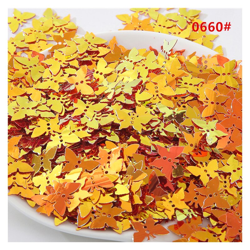 Vlinder Vorm Pvc Bulk Nail Pailletten Nagels Diy Pailletten Kleding Naaibenodigdheden Schoeisel Accessoires Partij Decoratie: golden red / 50g