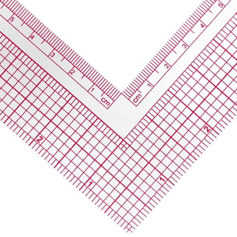 1Pcs Drawing Supplies Plastic L Shape Right Angle Craft Scale Rule Multi-function Quilting Ruler Sewing Patchwork Tool
