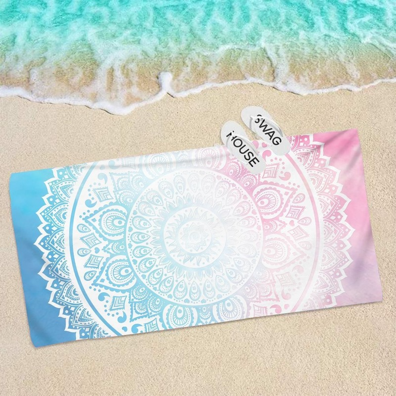 70*140 Boho Mandala Surf Poncho Microfiber Badhanddoek Strand Handdoeken Snel Droog Strand Mat Volwassen Strand Handdoeken Vrouwen bloemen Cover Ups