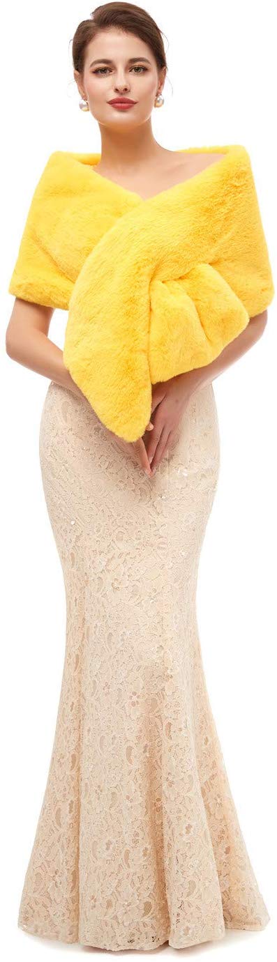Bolero Jacket Avondjurk Sjaal Bridal Wraps Fur Cape Fur Sjaal Veer Robe Sheer Wit Bont Mantel Winter Witte Mantel jas: 1pj19147