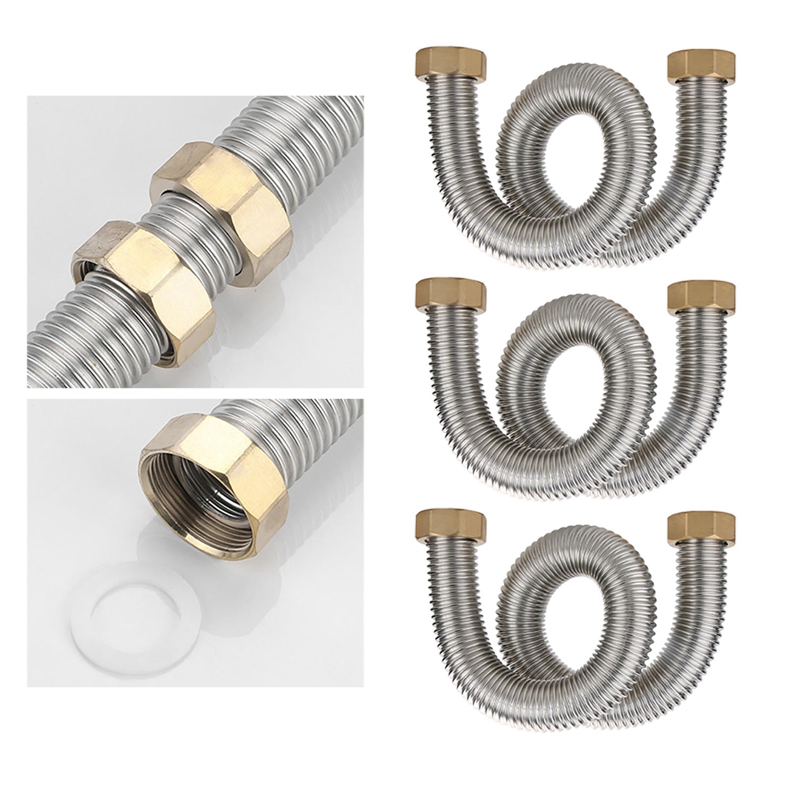 Heavy Duty Corrugated Pipe Heat-Resistant with 2 Washers Burst-Proof DN40 Steam Pipe for Floor Heating Pipes Boiler Water Supply