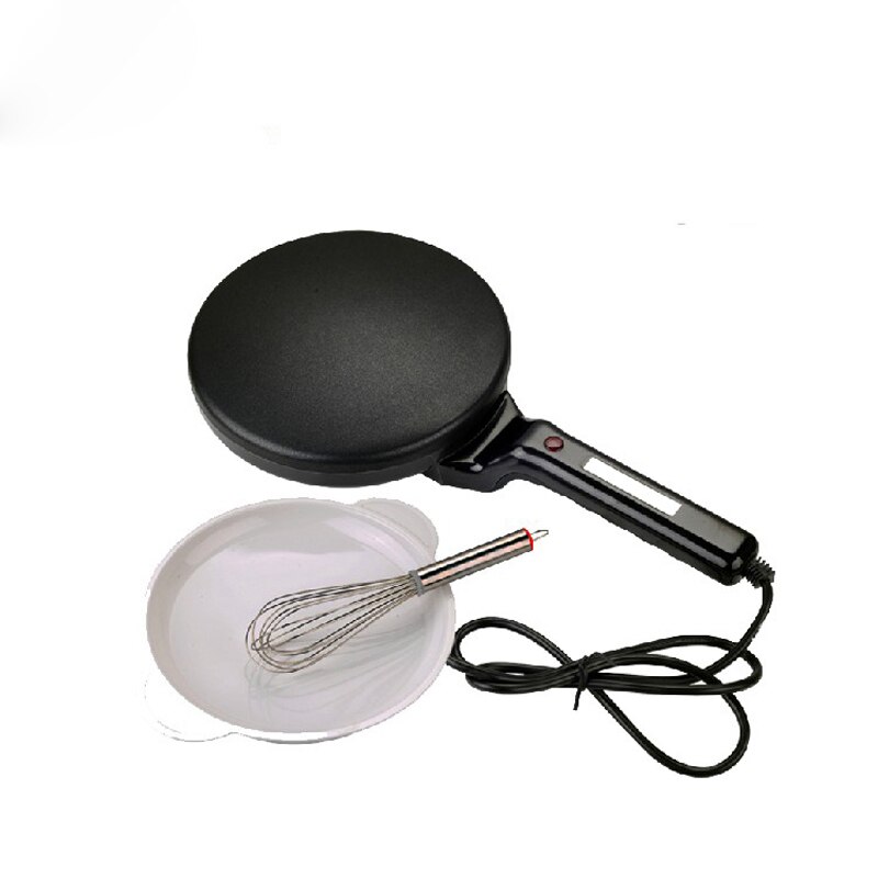 220v elektrisk crepe maker rund non-stick pandekage crepe maker køkken stegepande rulle kage maskine bagepande: Sort / Au