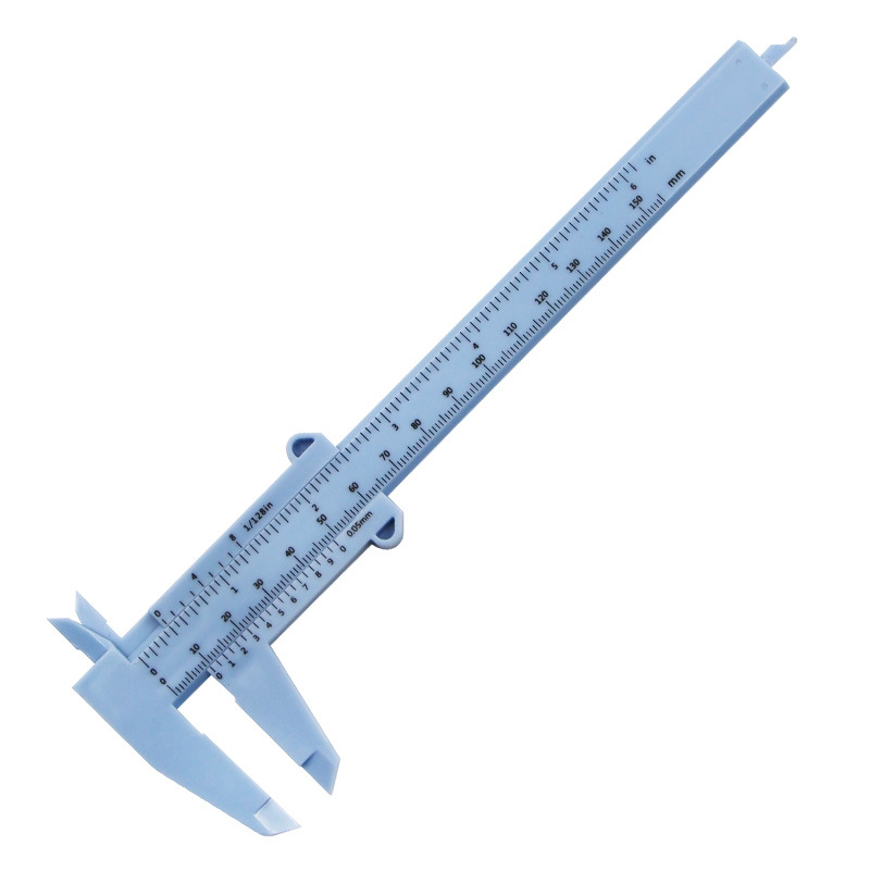 Calibradores Vernier de 0-150mm, regla de plástico de escala de doble regla para medición de joyería, herramientas de medición para estudiantes escolares, herramienta de mano: Plata