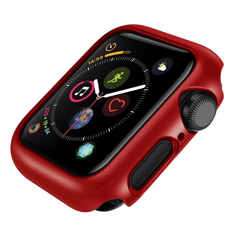 Abay Pc Case Voor Apple Horloge 3 2 1 42Mm 38Mm Cover Volledige Bescherming Shell Voor Iwatch 4 5 6 Se 40Mm 44Mm Horloge Bumper: Red / Series 456 SE 44MM