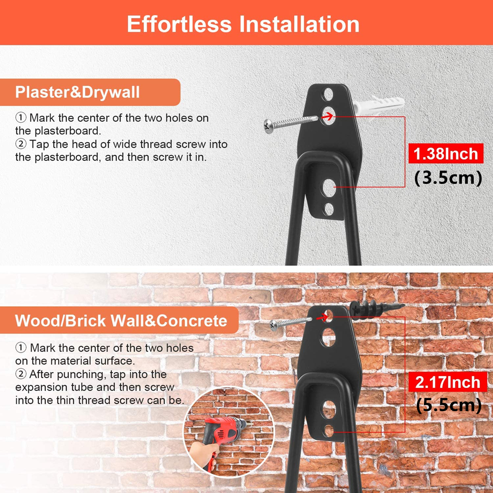 Garage Hooks Heavy Duty Metal Hook Warehouse Wall Mount Organizer Hanger Hooks Anti-slip Storage Hook for Ladders Garden Tool