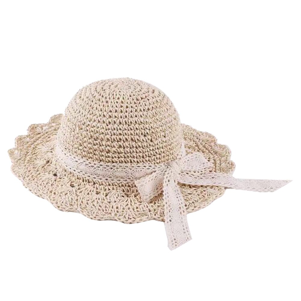 Dame stråhat cap foldbar bred skygge åndbar til sommer strand  xd88: Beige