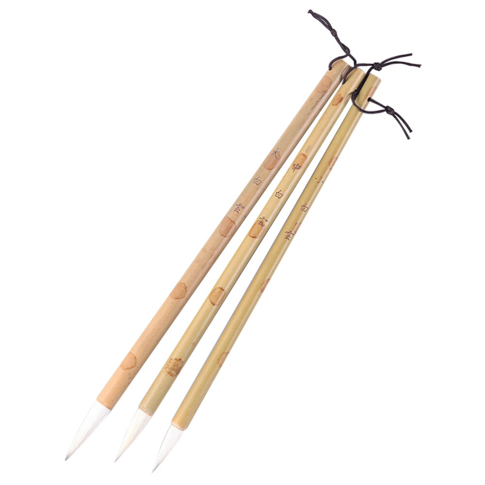 3 Pcs Professionele Uitstekende Elastische Haar Chinese Kalligrafie Kanji Japanse Sumi Tekening Borstel Voor Home School Schrijven Praktijk: Default Title